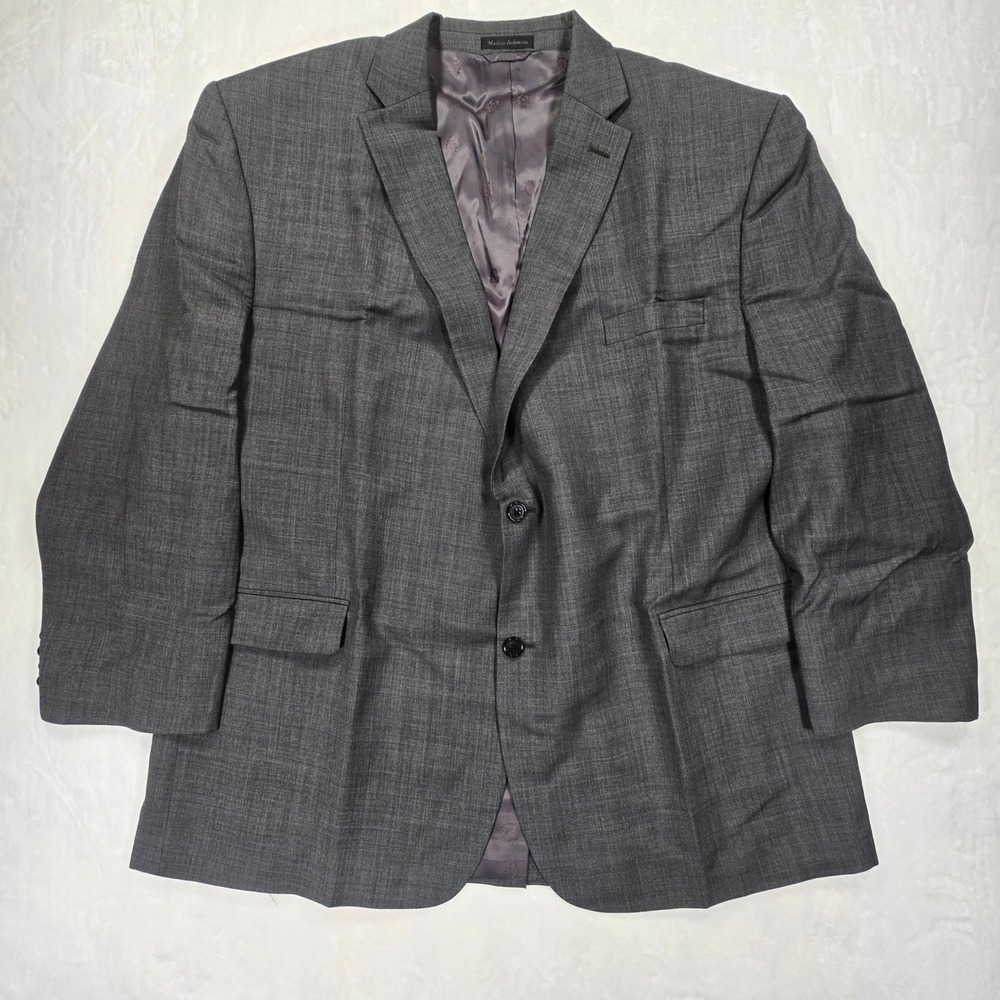 Lauren Ralph Lauren Mens Gray 100% Wool Natural Stretch Blazer Jacket 52 L